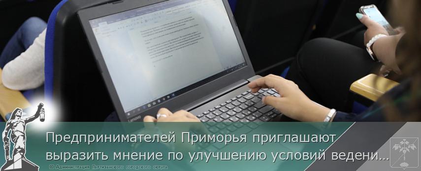 Предпринимателей Приморья приглашают выразить мнение по улучшению условий ведения бизнеса